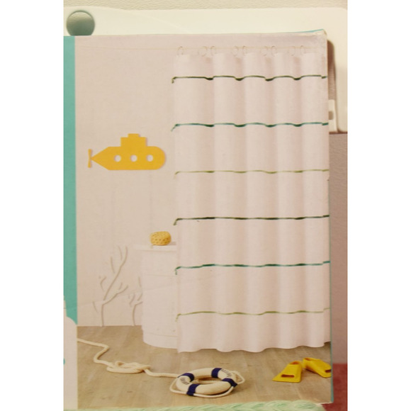 Pillowfort Striped with Tassels Kids' Shower Curtain (Mark)* - Picture 1 of 6
